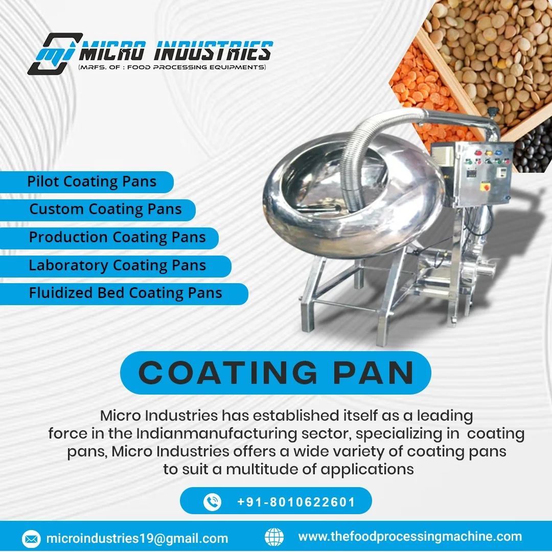 Coating Pan Manufacturers & Suppliers in Noida, Chandigarh, Faridabad & Gurgaon – Micro Industries in Noida