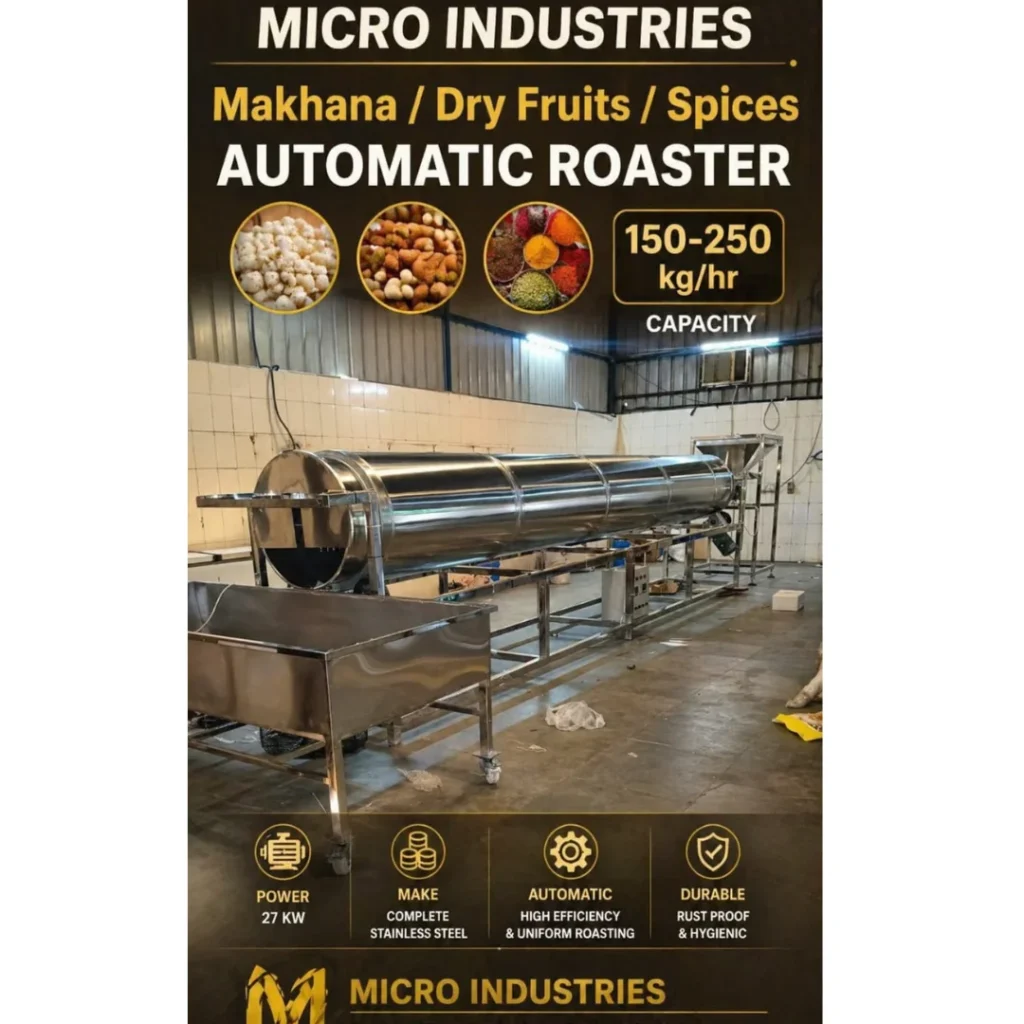 Makhana Roaster Making Machine Manufacturer in Delhi, Noida, India – Micro Industries