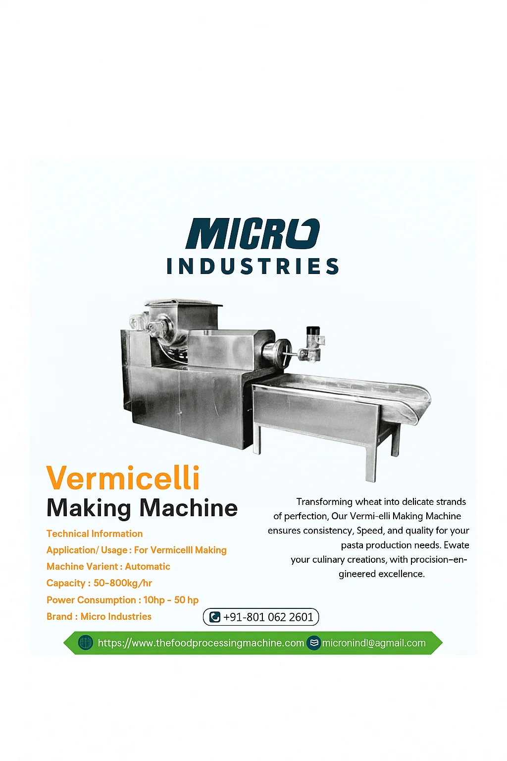 Vermicelli Making Machine in Delhi | Micro Industries